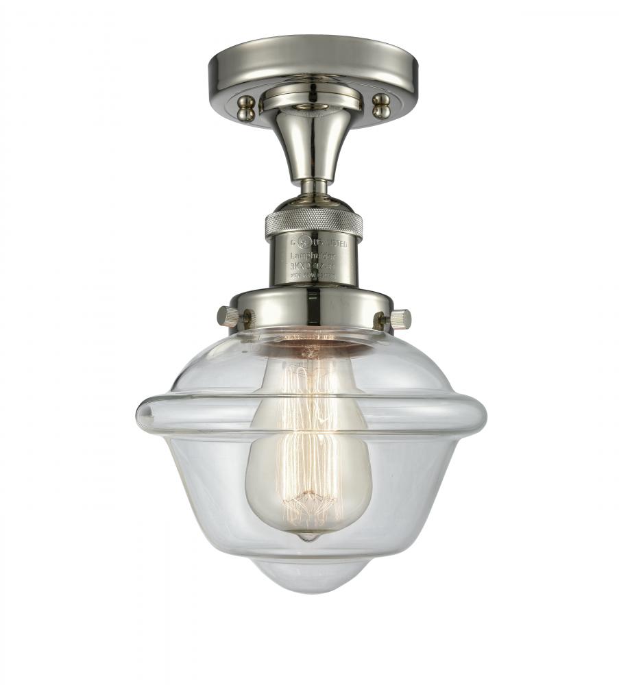 Oxford - 1 Light - 8 inch - Polished Nickel - Semi-Flush Mount