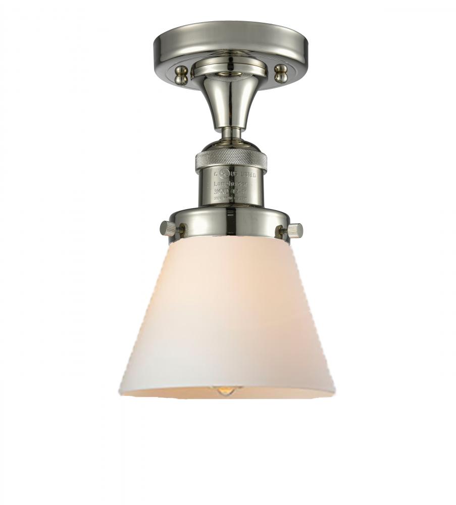 Cone - 1 Light - 7 inch - Polished Nickel - Semi-Flush Mount