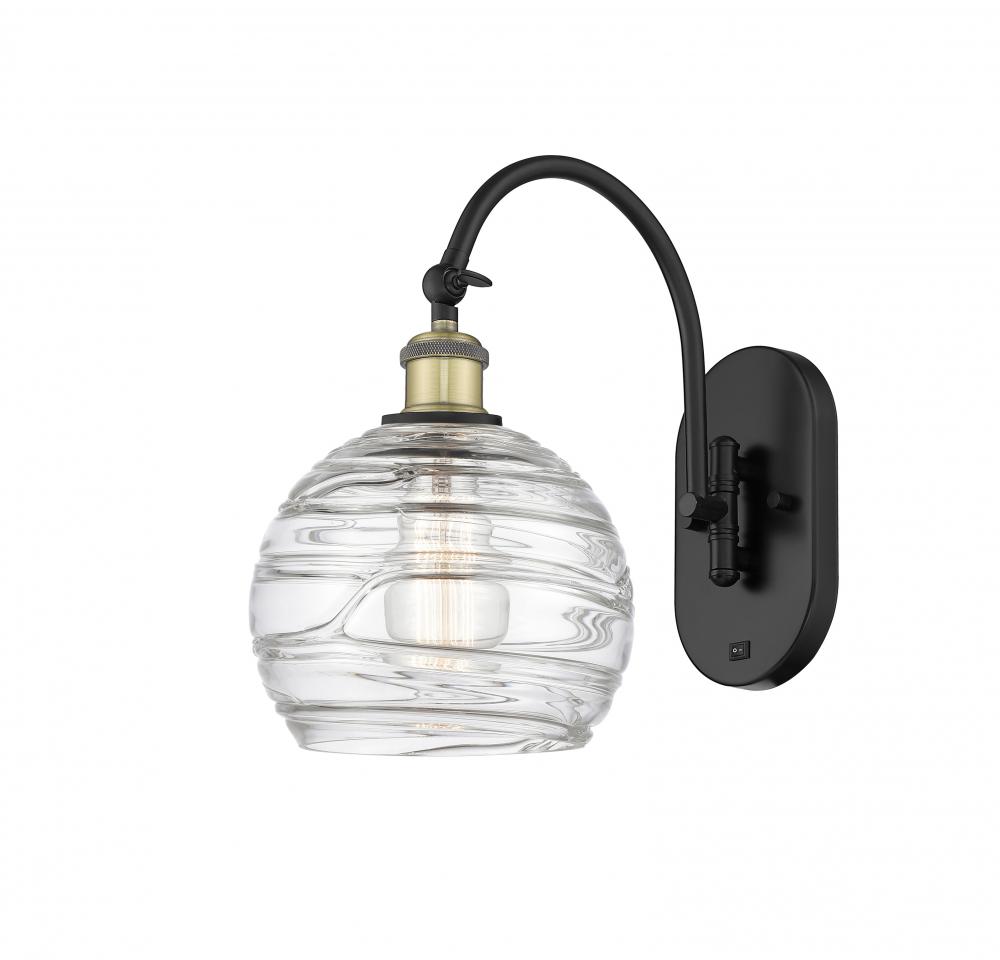 Athens Deco Swirl - 1 Light - 8 inch - Black Antique Brass - Sconce