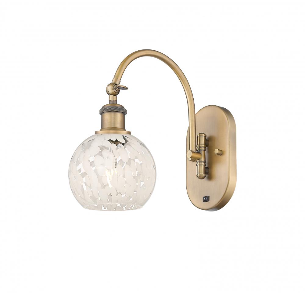 White Mouchette - 1 Light - 6 inch - Brushed Brass - Sconce