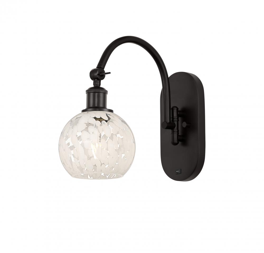 White Mouchette - 1 Light - 6 inch - Oil Rubbed Bronze - Sconce