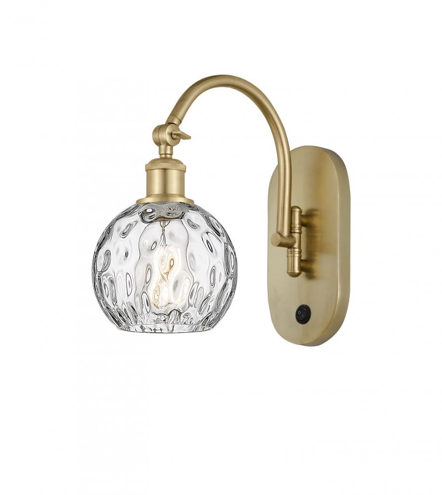 Athens Water Glass - 1 Light - 6 inch - Satin Gold - Sconce