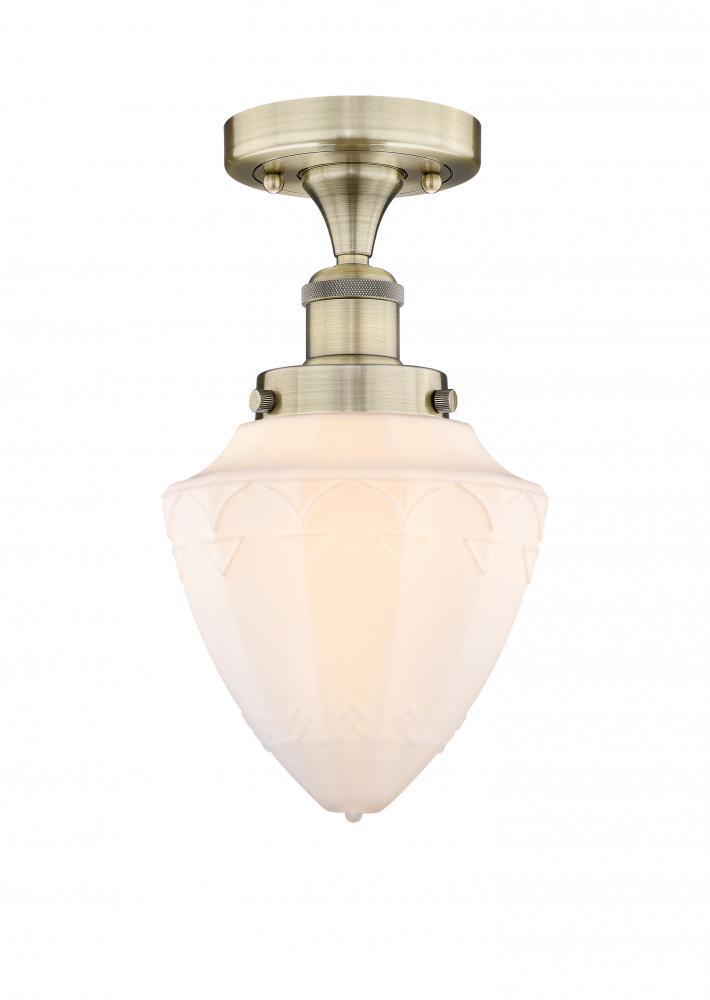 Bullet - 1 Light - 6 inch - Antique Brass - Semi-Flush Mount