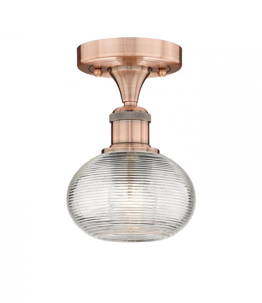 Ithaca - 1 Light - 6 inch - Antique Copper - Semi-Flush Mount