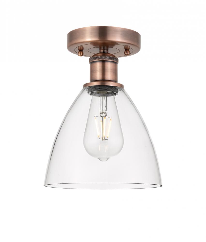 Bristol - 1 Light - 8 inch - Antique Copper - Semi-Flush Mount