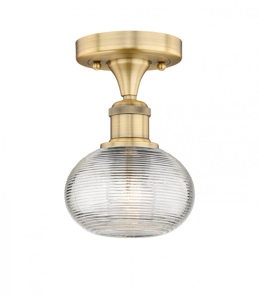 Ithaca - 1 Light - 6 inch - Brushed Brass - Semi-Flush Mount