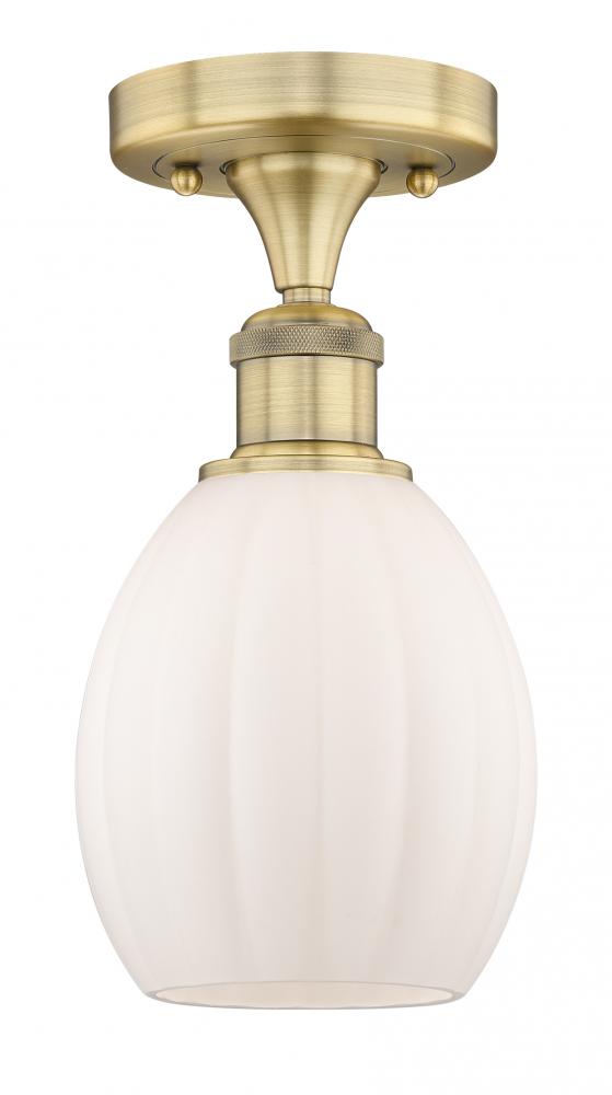 Eaton - 1 Light - 6 inch - Brushed Brass - Semi-Flush Mount