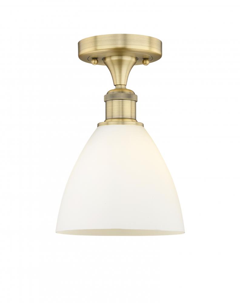 Bristol - 1 Light - 8 inch - Brushed Brass - Semi-Flush Mount