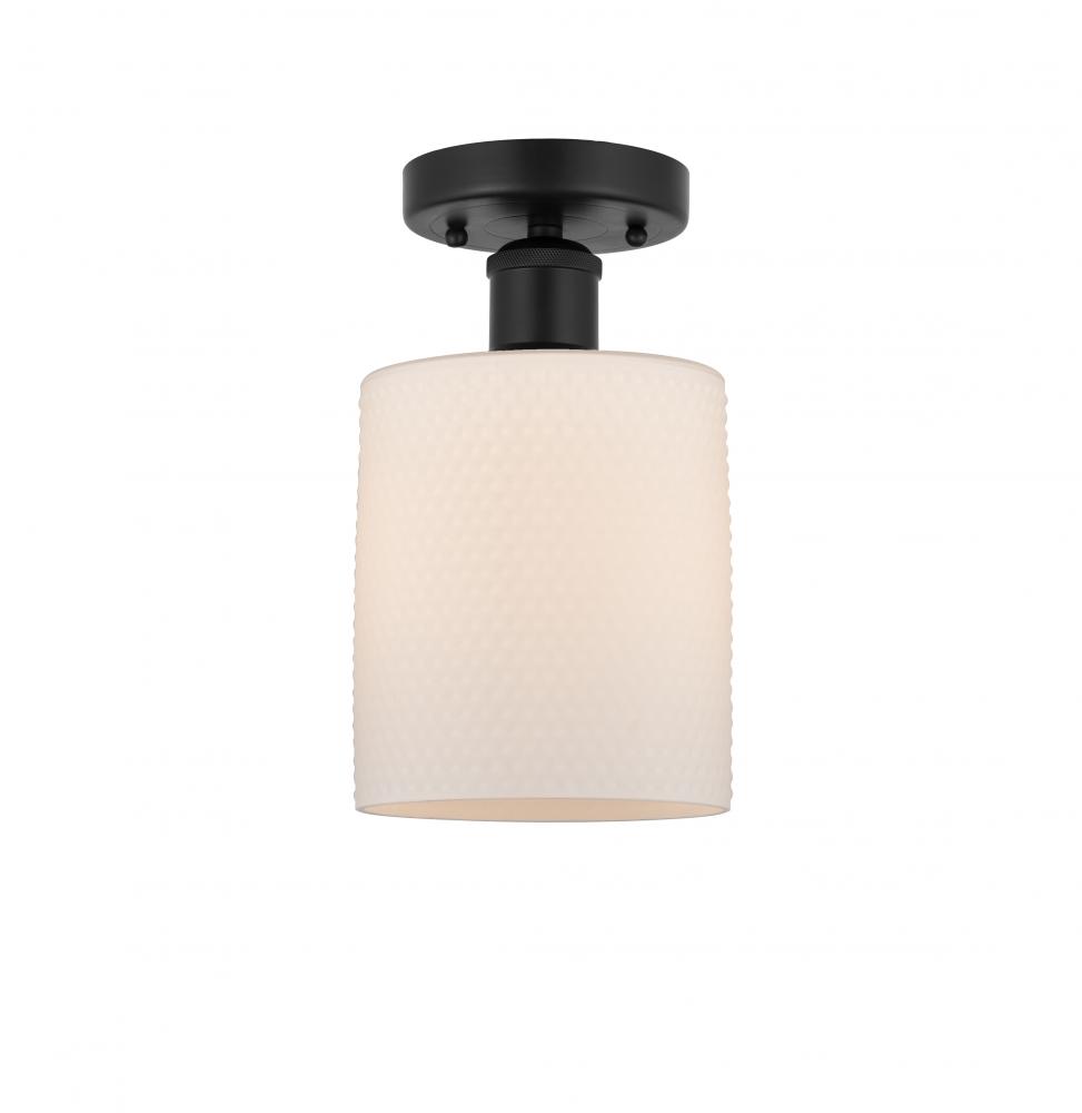 Cobbleskill - 1 Light - 5 inch - Matte Black - Semi-Flush Mount