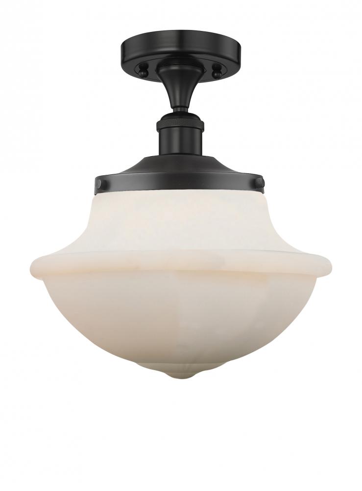 Oxford - 1 Light - 12 inch - Matte Black - Semi-Flush Mount