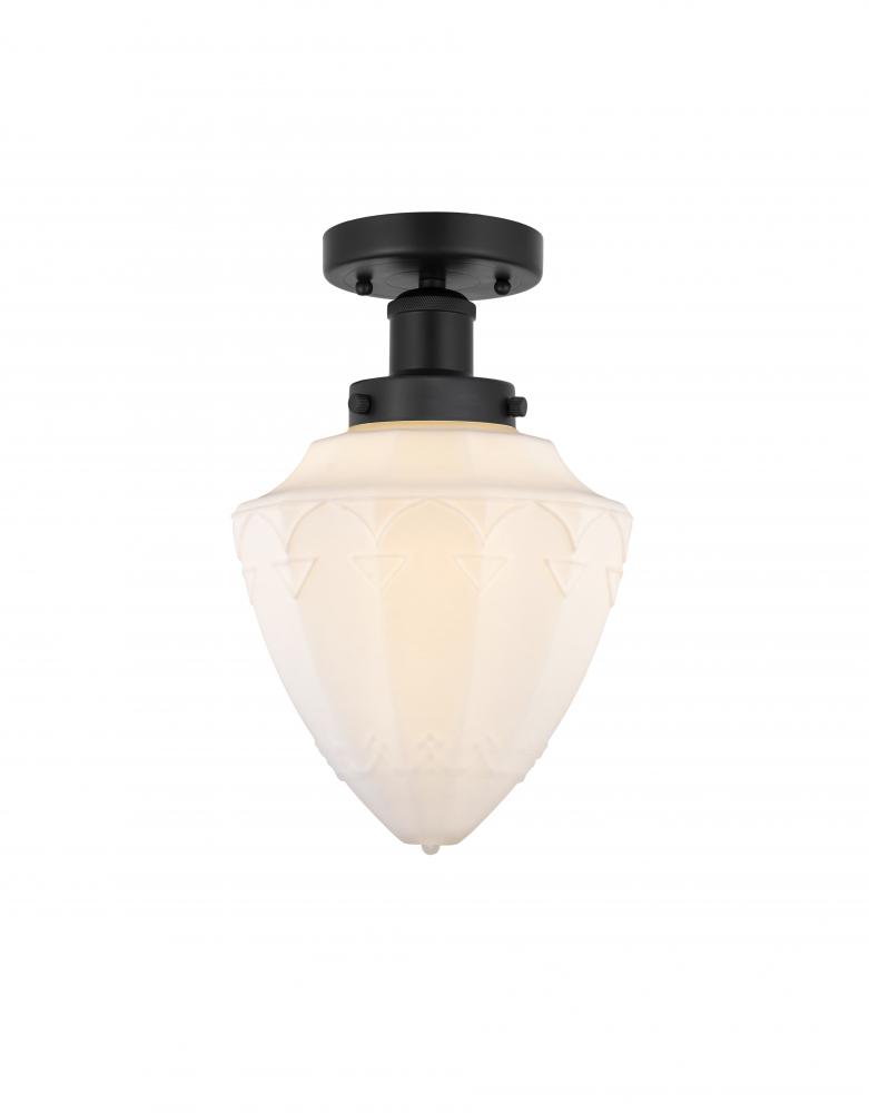 Bullet - 1 Light - 6 inch - Matte Black - Semi-Flush Mount