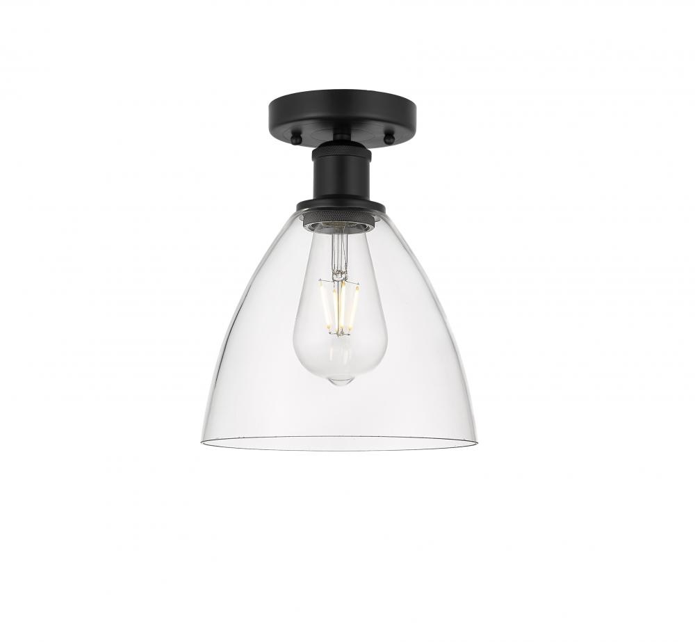 Bristol - 1 Light - 8 inch - Matte Black - Semi-Flush Mount