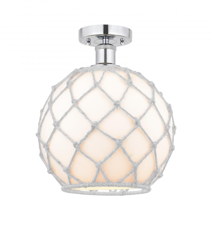 Farmhouse Rope - 1 Light - 10 inch - Polished Chrome - Semi-Flush Mount