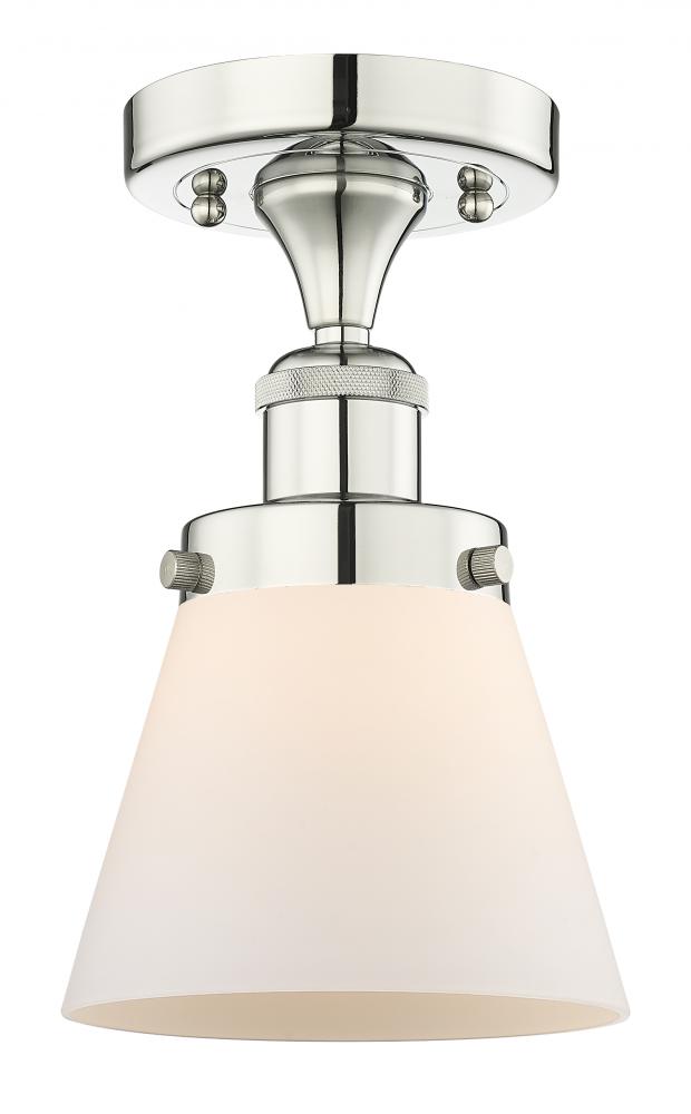 Cone - 1 Light - 6 inch - Polished Nickel - Semi-Flush Mount