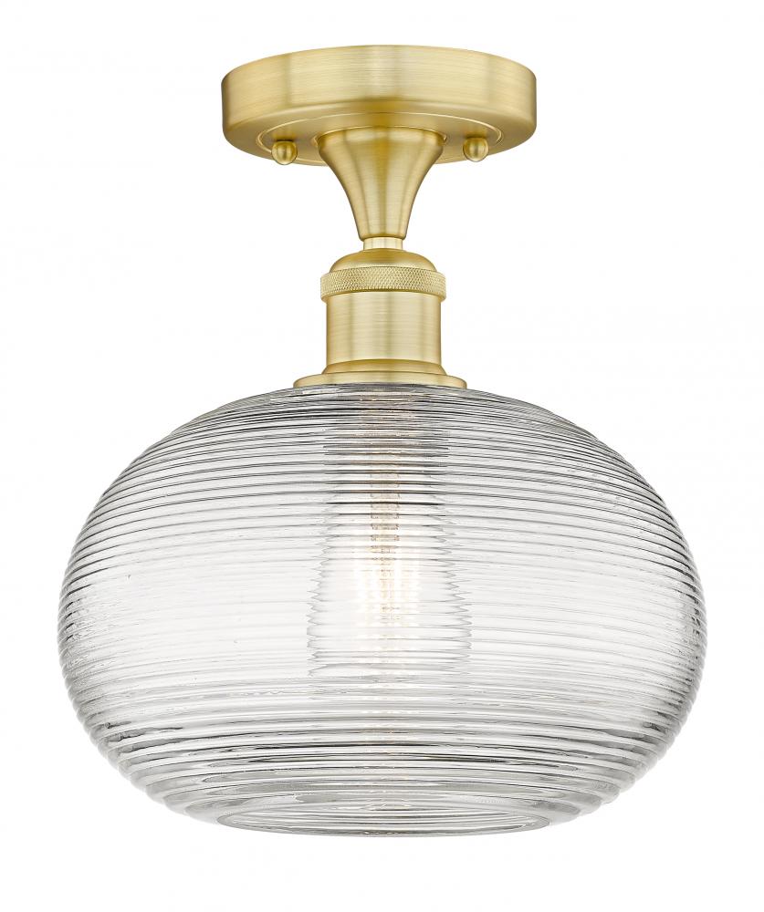 Ithaca - 1 Light - 10 inch - Satin Gold - Semi-Flush Mount