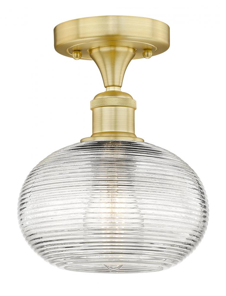 Ithaca - 1 Light - 8 inch - Satin Gold - Semi-Flush Mount