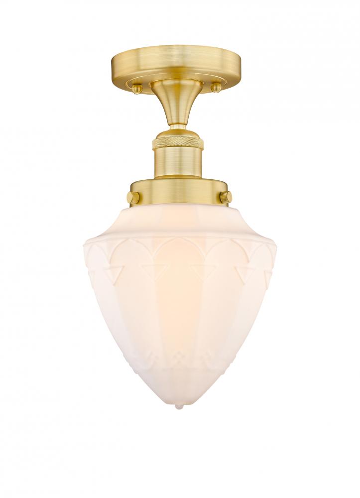 Bullet - 1 Light - 6 inch - Satin Gold - Semi-Flush Mount