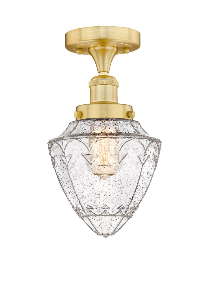 Bullet - 1 Light - 6 inch - Satin Gold - Semi-Flush Mount