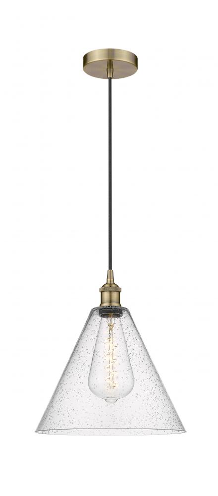 Berkshire - 1 Light - 12 inch - Antique Brass - Mini Pendant