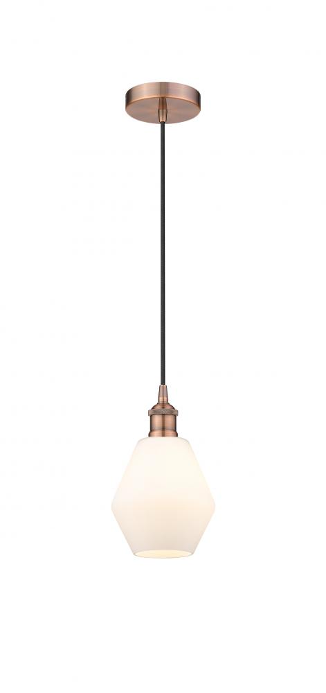 Cindyrella - 1 Light - 6 inch - Antique Copper - Cord hung - Mini Pendant