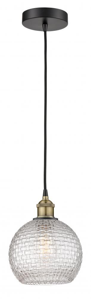 Athens - 1 Light - 8 inch - Black Antique Brass - Cord hung - Mini Pendant