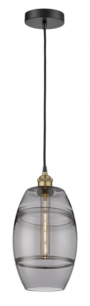Vaz - 1 Light - 8 inch - Black Antique Brass - Cord hung - Mini Pendant