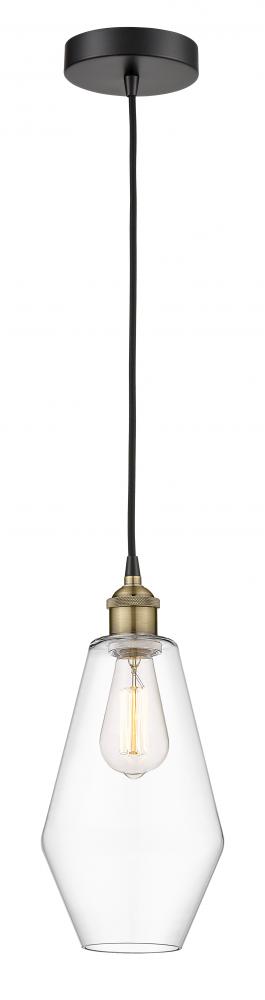 Cindyrella - 1 Light - 7 inch - Black Antique Brass - Cord hung - Mini Pendant