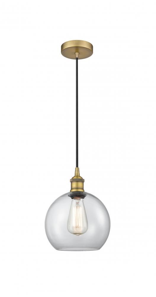 Athens - 1 Light - 8 inch - Brushed Brass - Cord hung - Mini Pendant