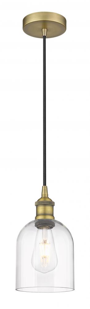 Bella - 1 Light - 6 inch - Brushed Brass - Cord hung - Mini Pendant