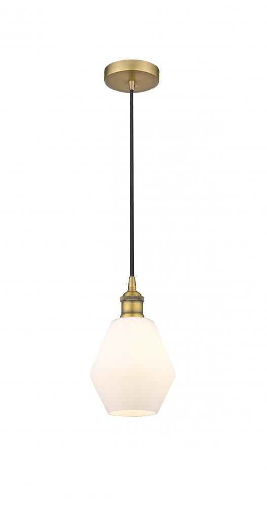 Cindyrella - 1 Light - 6 inch - Brushed Brass - Cord hung - Mini Pendant