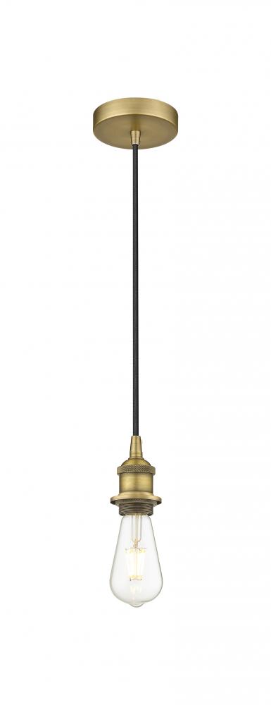 Edison - 1 Light - 2 inch - Brushed Brass - Cord hung - Mini Pendant