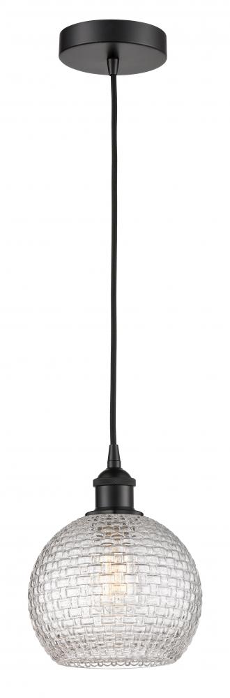 Athens - 1 Light - 8 inch - Matte Black - Cord hung - Mini Pendant