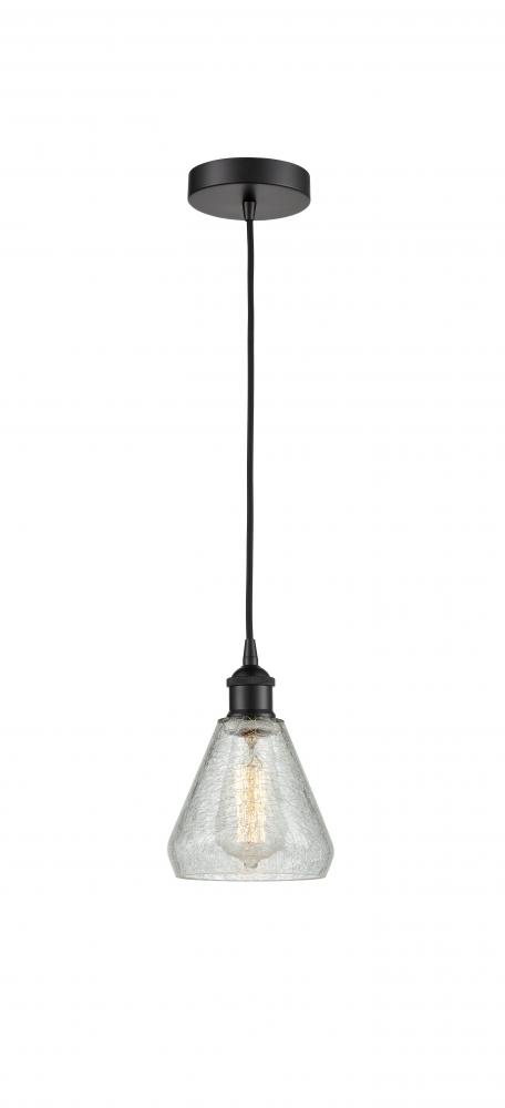 Conesus - 1 Light - 6 inch - Matte Black - Cord hung - Mini Pendant