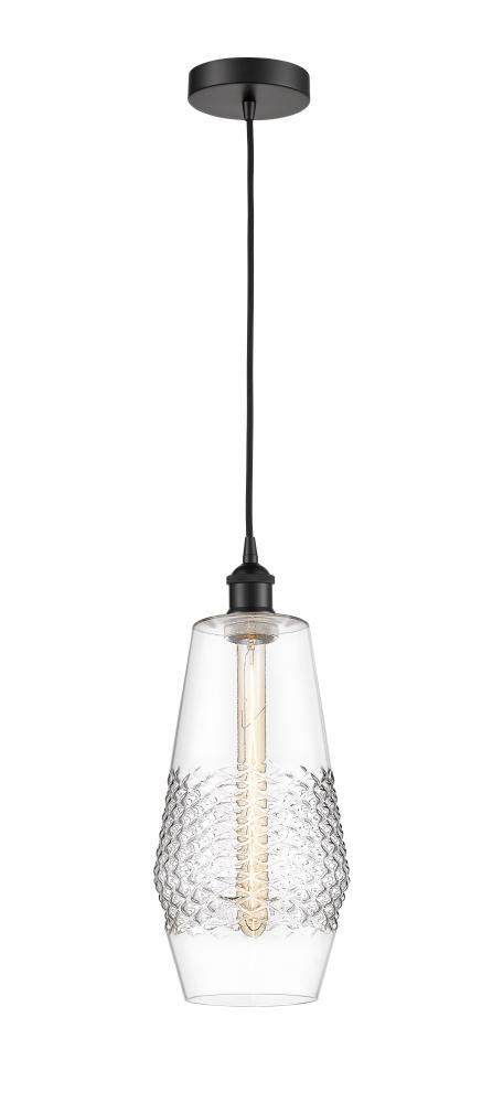 Windham - 1 Light - 7 inch - Matte Black - Cord hung - Mini Pendant