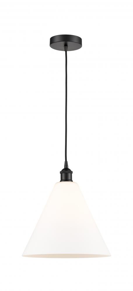 Berkshire - 1 Light - 12 inch - Matte Black - Cord hung - Mini Pendant
