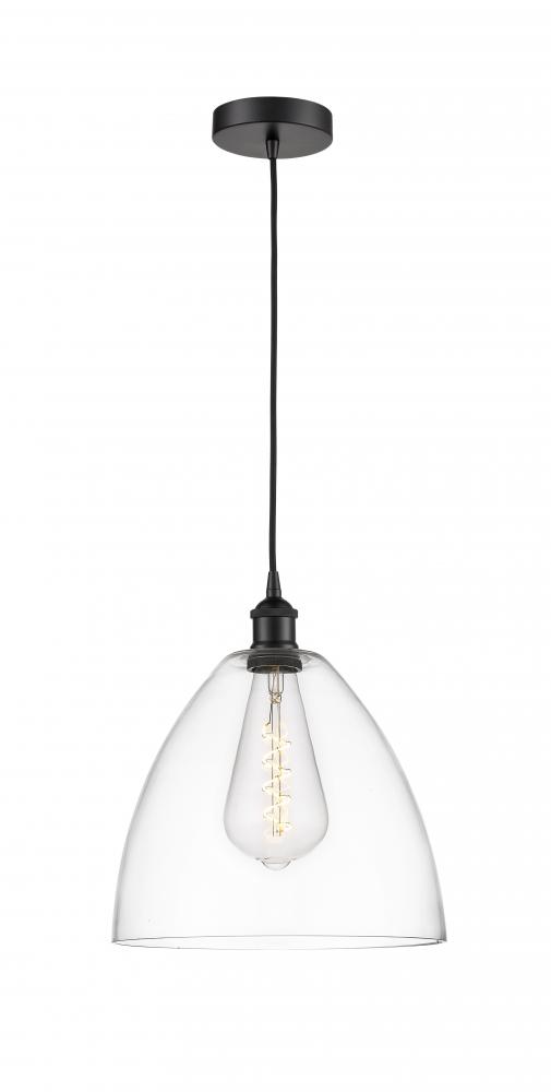 Bristol - 1 Light - 12 inch - Matte Black - Cord hung - Mini Pendant