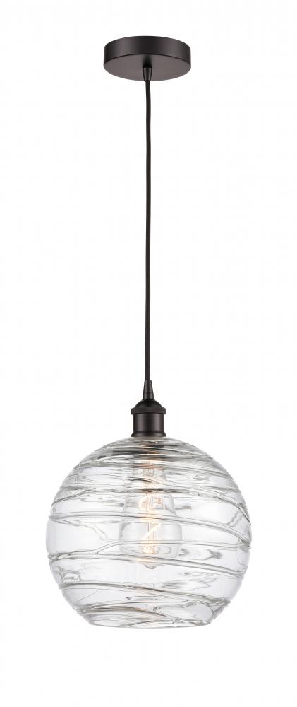 Athens Deco Swirl - 1 Light - 10 inch - Oil Rubbed Bronze - Cord hung - Mini Pendant