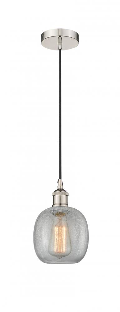Belfast - 1 Light - 6 inch - Polished Nickel - Cord hung - Mini Pendant