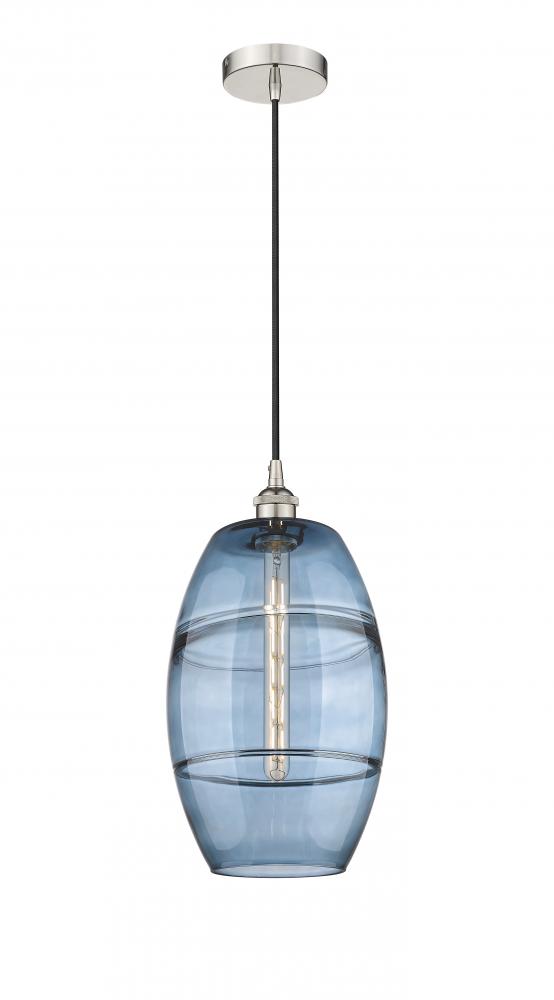 Vaz - 1 Light - 10 inch - Polished Nickel - Cord hung - Mini Pendant