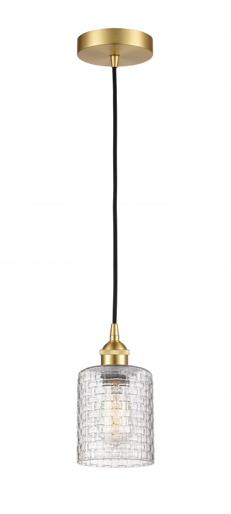 Cobbleskill - 1 Light - 5 inch - Satin Gold - Cord hung - Mini Pendant