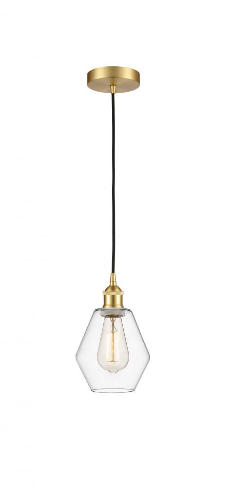 Cindyrella - 1 Light - 6 inch - Satin Gold - Cord hung - Mini Pendant