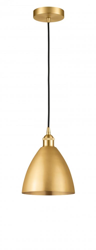Bristol - 1 Light - 8 inch - Satin Gold - Cord hung - Mini Pendant