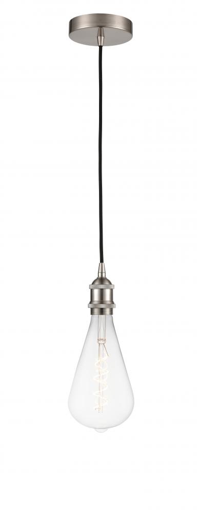 Edison - 1 Light - 6 inch - Brushed Satin Nickel - Cord hung - Mini Pendant