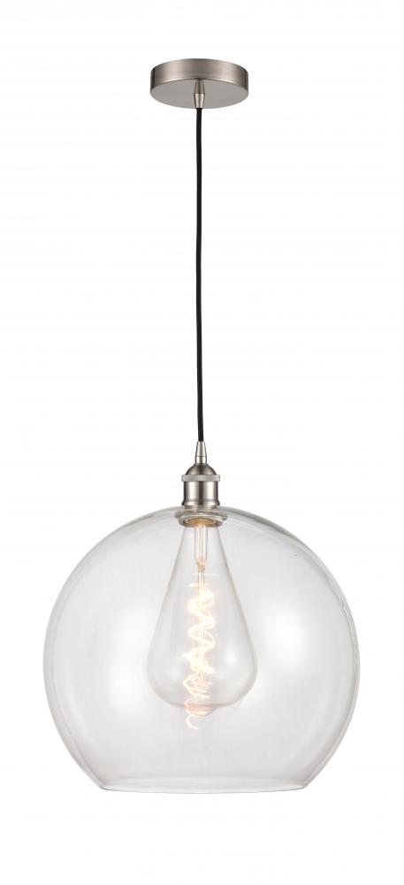 Athens - 1 Light - 14 inch - Brushed Satin Nickel - Cord hung - Pendant