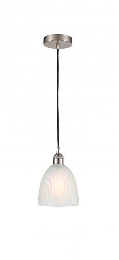 Castile - 1 Light - 6 inch - Brushed Satin Nickel - Cord hung - Mini Pendant