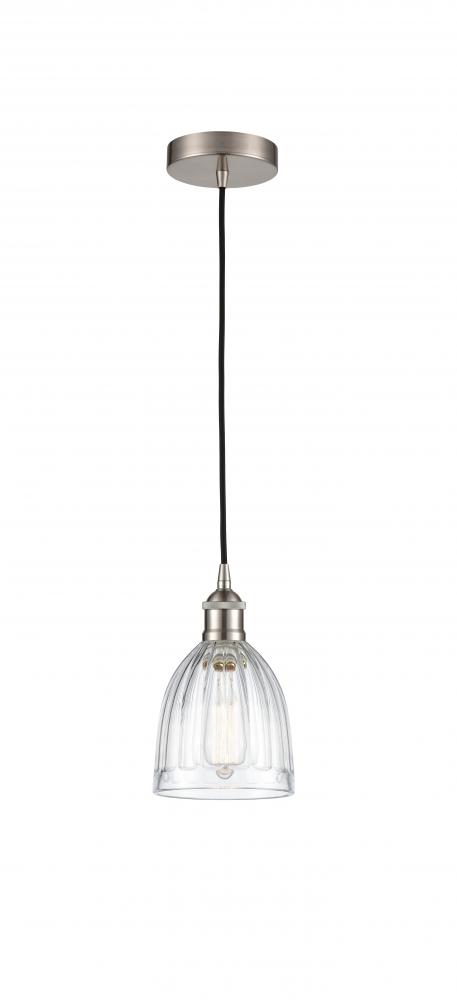 Brookfield - 1 Light - 6 inch - Brushed Satin Nickel - Cord hung - Mini Pendant