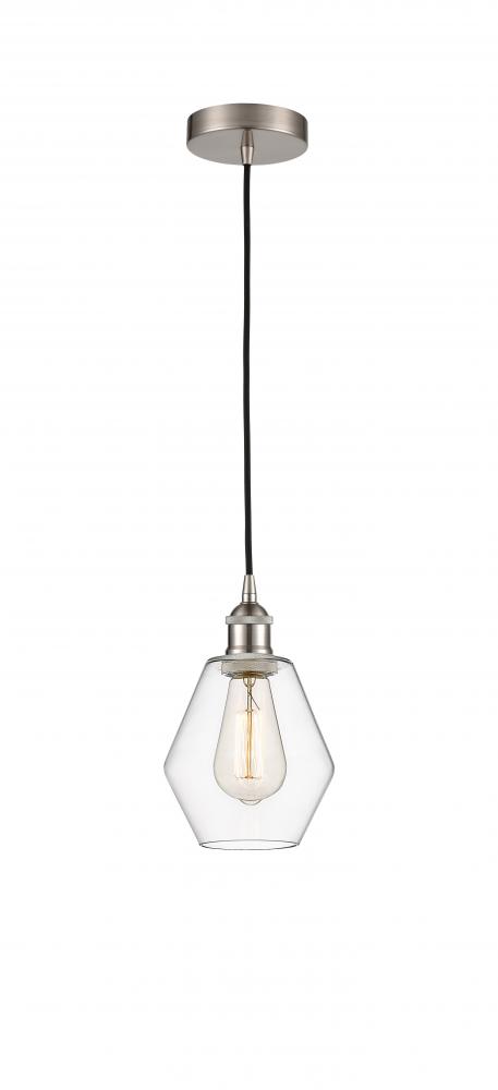 Cindyrella - 1 Light - 6 inch - Brushed Satin Nickel - Cord hung - Mini Pendant