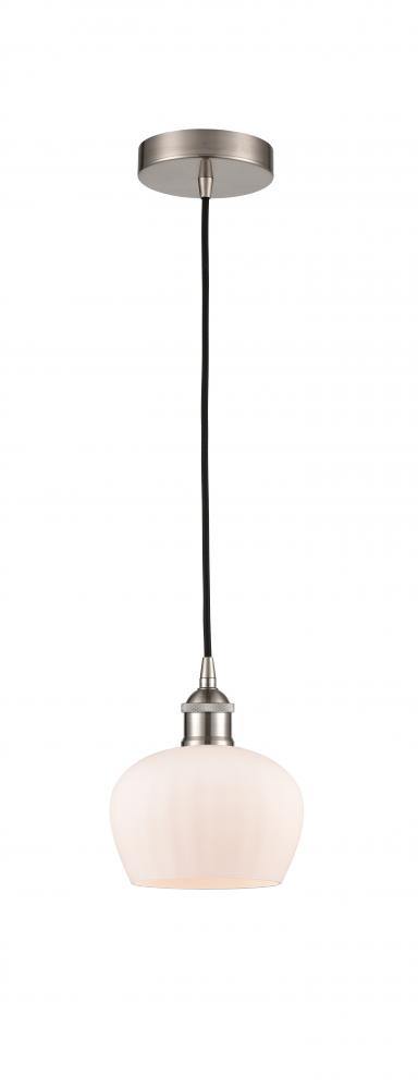 Fenton - 1 Light - 7 inch - Brushed Satin Nickel - Cord hung - Mini Pendant