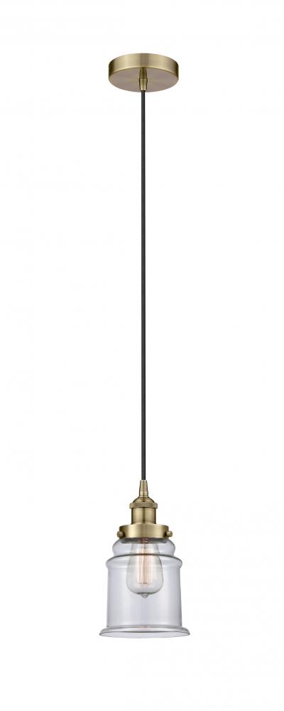 Canton - 1 Light - 6 inch - Antique Brass - Cord hung - Mini Pendant