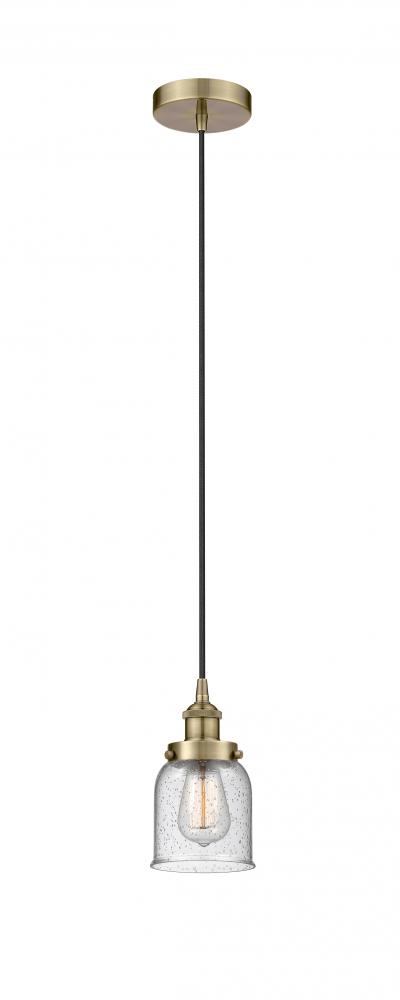 Bell - 1 Light - 5 inch - Antique Brass - Cord hung - Mini Pendant